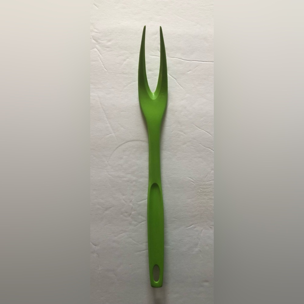 Foley Vintage Nylon Plastic Two Prong Green Serving Utensil Meat Fork